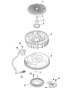 Engine Flywheel And Electrical Diagram and Parts List for FMZ50 17AF4BFP009-17AF4BFP010-17AF4BFP209-17AF4BFP210-17AF4BFP710 Cub Cadet Lawn Tractor